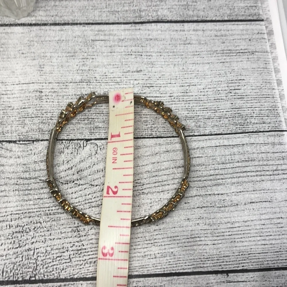 Vintage mixed metal gold/silver tone glam bangle bracelet small wrist